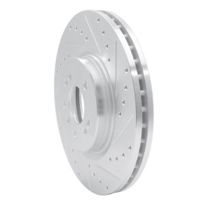 Mercedes-Benz ML500 Brake Rotor (1) - Front Right - R1 Concepts - Drilled & Slotted - Silver - `06-`12